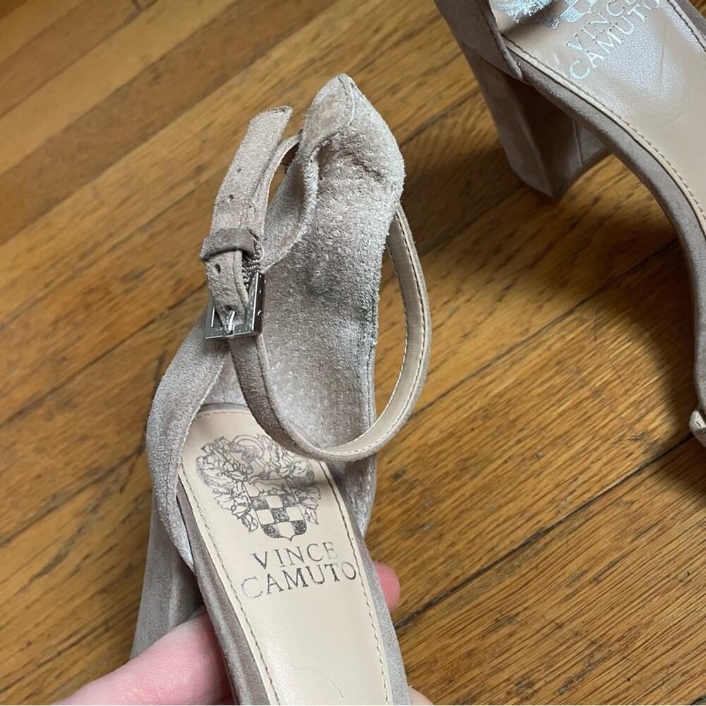 Vince Camuto Tan Heeled Sandals with Ankle Strap - Picture 3 of 10